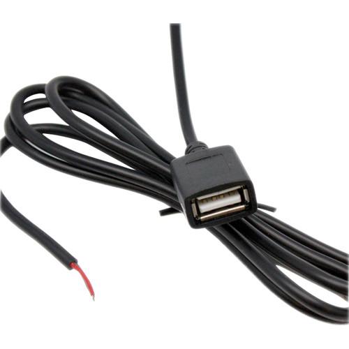 KJB Security Products USB Female to Bare End Hard-Wired Power Cable for iTrail Solo GPS900 GPS910