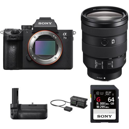 Sony Alpha a7 III Mirrorless Digital Camera with 24-105mm Lens and Vertical Grip Kit