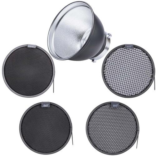 Studio Essentials Standard 7" Reflector and 4-Honeycomb Grid Bundle