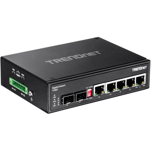 TRENDnet TI-G62 6-Port Hardened Industrial Gigabit DIN-Rail Switch