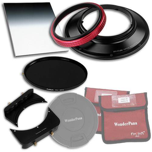FotodioX WonderPana 145 Core Unit Kit for Olympus 7-14mm Lens with 6.6 x 8.5" Hard-Edge Graduated Neutral Density 0.9 and 145mm Circular Polarizer Filters