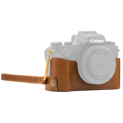 MegaGear Ever Ready Leather Camera Half Case and Strap for Canon PowerShot G1X Mark III