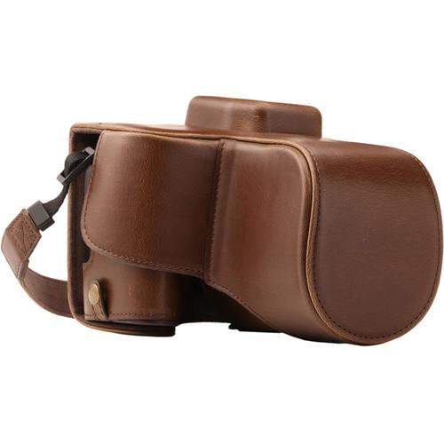 MegaGear Ever Ready PU Leather Case with Strap for Canon EOS Rebel SL2, EOS 200D & Kiss X9 with 18-55mm