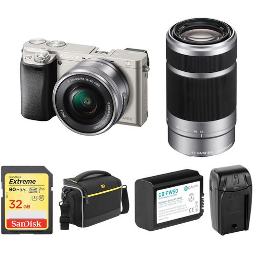 Sony Alpha a6000 Mirrorless Digital Camera with 16-50mm and 55-210mm Lenses and Accessory Kit