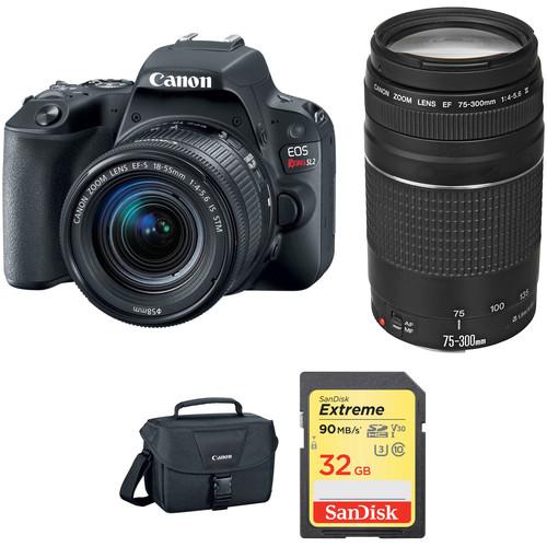 Canon EOS Rebel SL2 DSLR Camera with 18-55mm and 75-300mm Lenses Kit