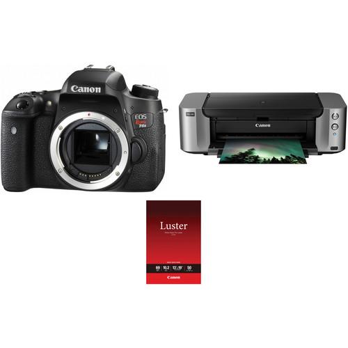 Canon EOS Rebel T6s DSLR Camera Body with Inkjet Printer Kit