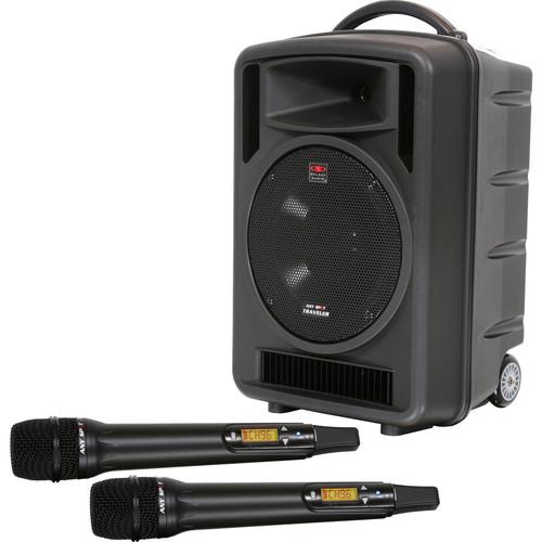 Galaxy Audio Traveler 10" 150W Peak PA System with CD Player, Dual UHF Receiver & 2 x Handheld Wireless Mics