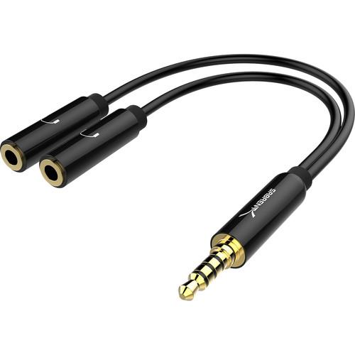 Sabrent 3.5mm Stereo Male to Two 3.5mm Stereo Female Audio Y-Splitter Cable for Speaker and Headphones