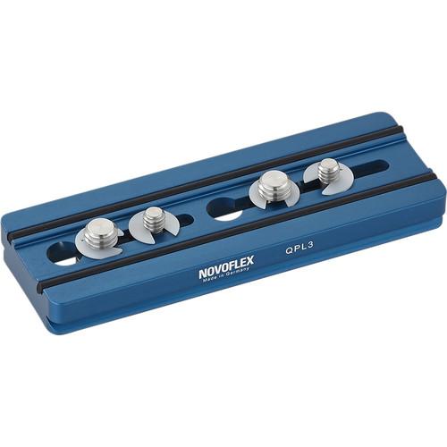 Novoflex QPL-3 Arca-Type Quick Release Plate for Q-Base System, 4.7" Long - with 1 4-20" & 3 8" Screws