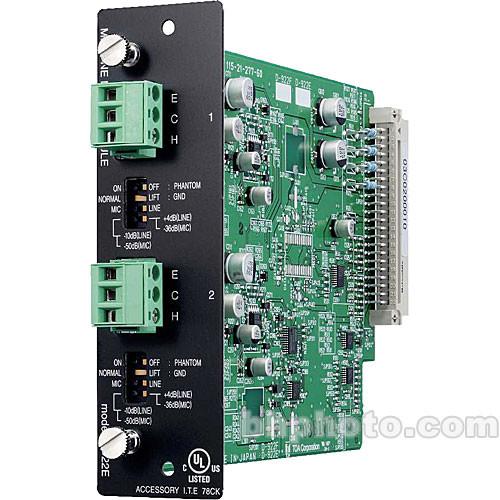 Toa Electronics D-922E - 2 x Mic Line 20-Bit Input Module for D-901 and DP-K1
