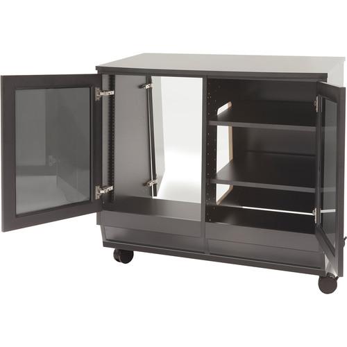 Argosy Spire Rack Ultimate Package Double-Bay Enclosure with Two Glass Front Doors and Wheels