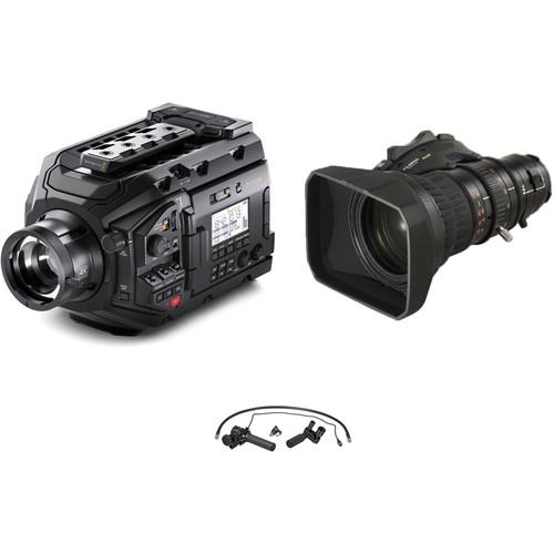 Blackmagic Design URSA with ENG Telephoto Lens and Rear Zoom Focus Control Kit