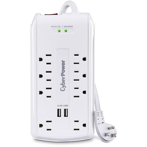 CyberPower 3000 J Surge Protector with 8-Outlet, 2-USB 2.4A Ports, EMI RFI Filtering, 6