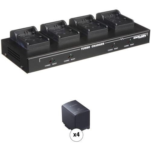 Dolgin Engineering TC40 Four-Position Charger Kit with 4 x Canon BP-828 Batteries