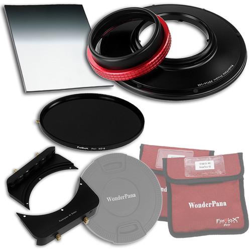 FotodioX WonderPana 145 Core Unit Kit for Panasonic 7-14mm Lens with 6.6 x 8.5" Soft-Edge Graduated Neutral Density 0.6 and 145mm Circular Polarizer Filters