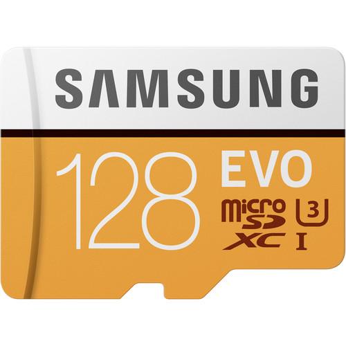 Samsung 128GB EVO UHS-I microSDXC Memory Card with SD Adapter