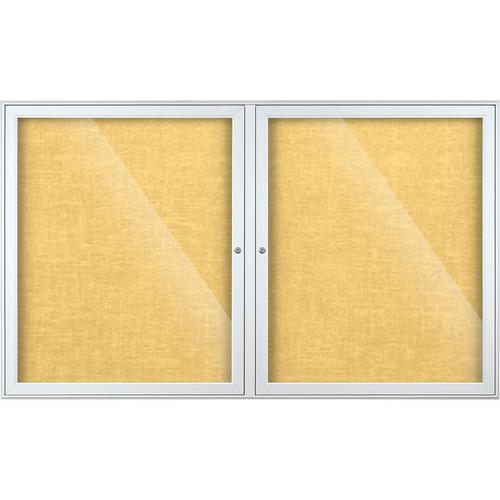 Best Rite Indoor Enclosed Two-Door Bulletin Board Cabinet