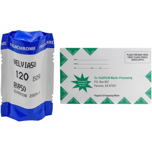 FUJIFILM Fujichrome Velvia 50 Professional RVP 50 Color Transparency Film with Processing Mailer Kit