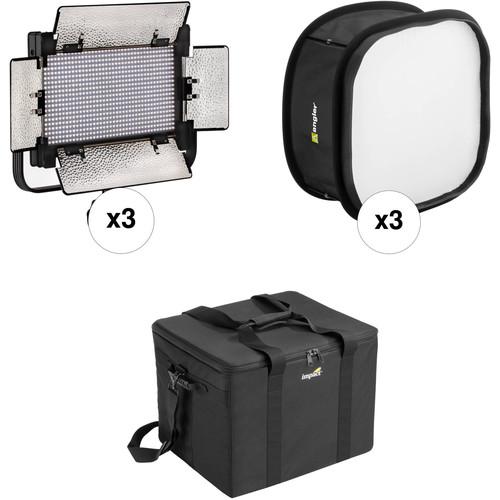 Genaray SpectroLED 800 Bi-Color Studio LED 3-Light Softbox Kit with Case