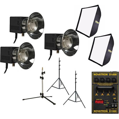Novatron D1500 3-Head Kit with Softboxes