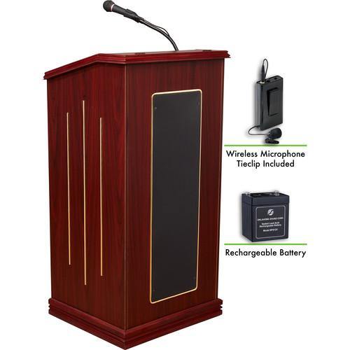Oklahoma Sound Prestige Sound Lectern with Rechargeable Battery & Wireless Tie Clip Lavalier Mic