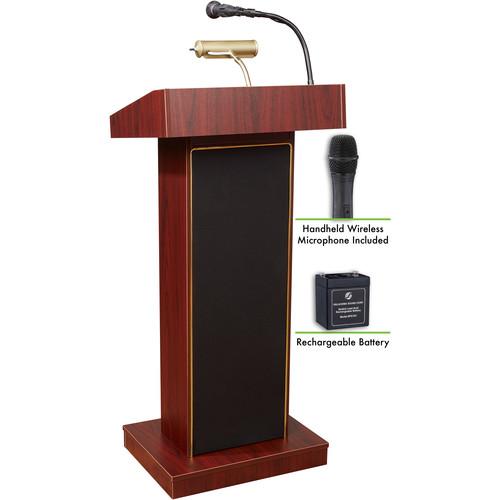 Oklahoma Sound The Orator Lectern with Rechargeable Battery & Handheld Wireless Mic