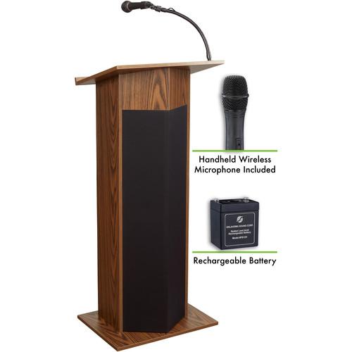 Oklahoma Sound The Power Plus Lectern with Rechargeable Battery & Wireless Handheld Mic