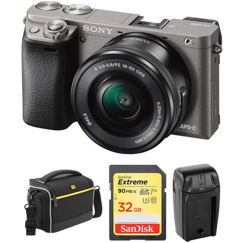 Sony Alpha a6000 Mirrorless Digital Camera with 16-50mm Lens and Accessory Kit