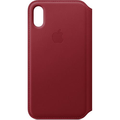 Apple iPhone Xs Leather Folio Case RED