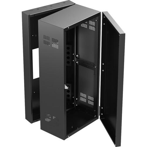 Atlas Sound 19" Wide Opening Stand-Alone Wall Cabinet With Adjustable Rails - 24 Rack Unit