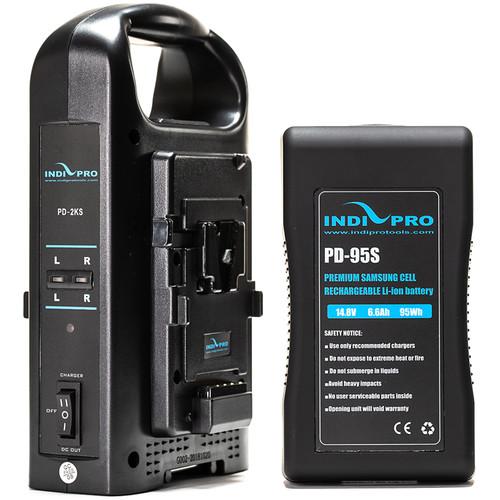 IndiPRO Tools 95W V-Mount Li-Ion Battery with Dual Charger Bundle