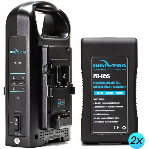 IndiPRO Tools Two 95Wh Li-Ion Batteries and Dual Charger Kit