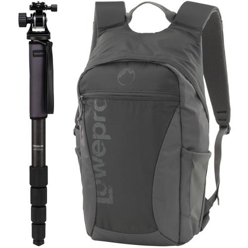 Induro GIM505XLTH4 Grand Stealth Series 5 Carbon Fiber Monopod with TH4 Tilt Head and Lowepro Photo Hatchback 16L AW Backpack
