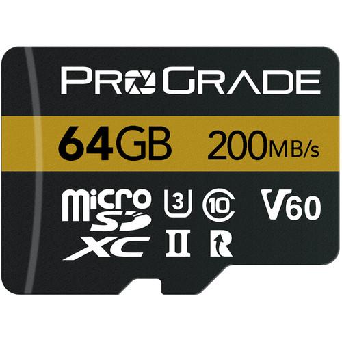 ProGrade Digital 64GB UHS-II microSDXC Memory Card with SD Adapter