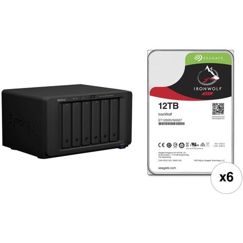 Synology DiskStation DS1618 72TB 6-Bay NAS Enclosure Kit with Seagate NAS Drives