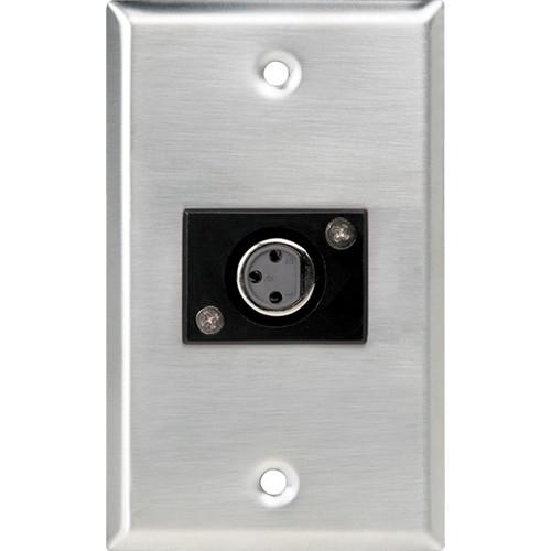 Atlas Sound Single-Gang Stainless Steel Wall Plate with Female 3-Pin XLR Connector