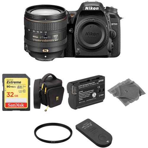 Nikon D7500 DSLR Camera with 16-80mm Lens Basic Kit