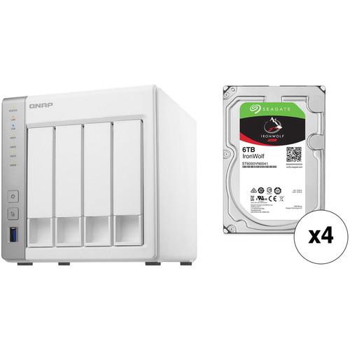 QNAP TS-431P 24TB 4-Bay NAS Enclosure Kit with Seagate NAS Drives