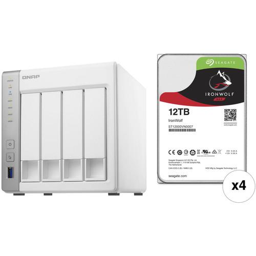 QNAP TS-431P 48TB 4-Bay NAS Enclosure Kit with Seagate NAS Drives