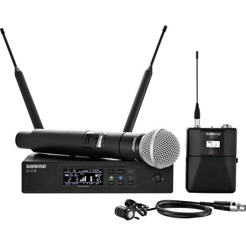 Shure QLXD124 85 VHF Handheld and Lavalier Combo Wireless Mic System