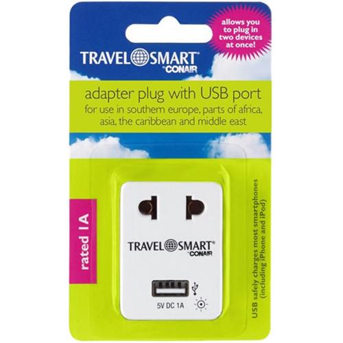 Travel Smart by Conair Adapter with USB Port