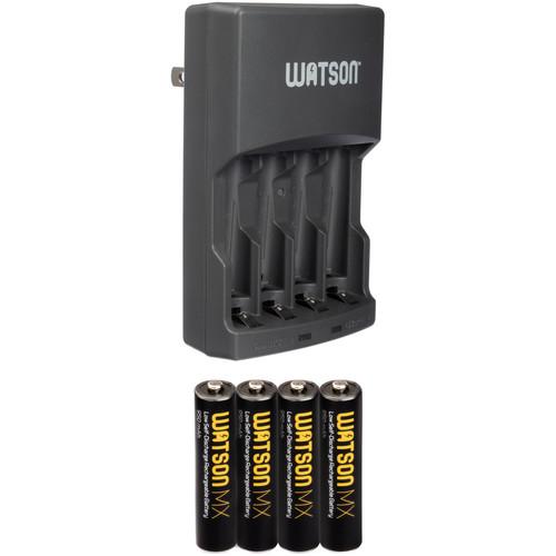 Watson MX AAA NiMH Batteries and 4-Hour Rapid Charger Kit