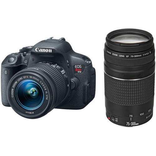 Canon EOS Rebel T5i DSLR Camera with 18-55mm and 75-300mm Lenses Kit