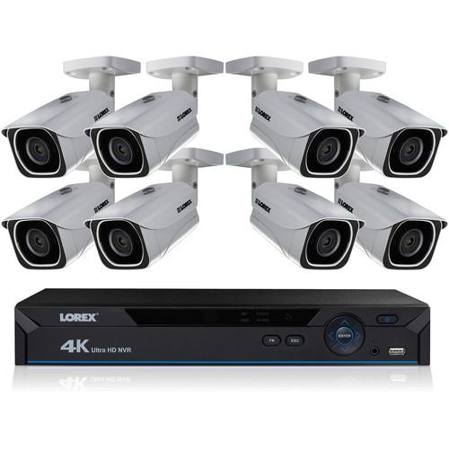Lorex 8-Channel 4K UHD NVR with 2TB HDD and 8 4K Color Night Vision Network Bullet Cameras