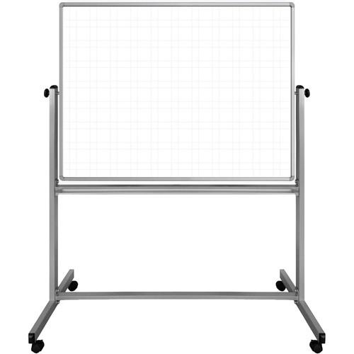 Luxor 48 x 36" Mobile Magnetic Double-Sided Ghost Grid Whiteboard