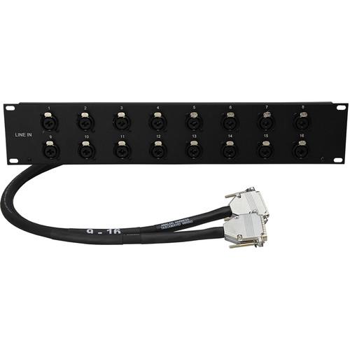 Pro Co Sound 2 RU Labeled Panel with 16 W 16 Combo Jack to Dual 25-Pin Sub-D Male Connectors 3