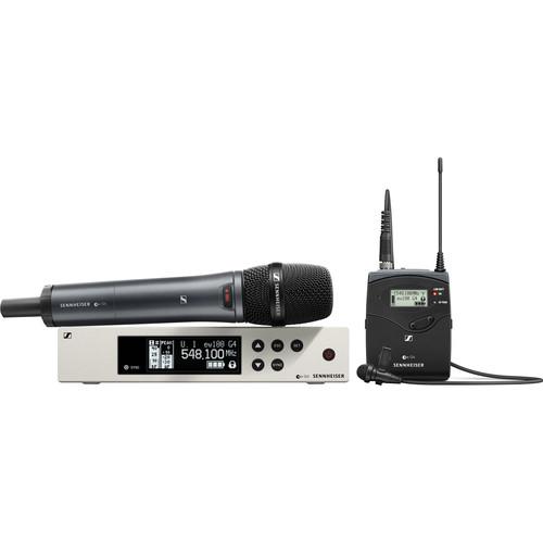 Sennheiser ew 100 G4 Combo ME2-II Lavalier and e835 Handheld Wireless Combo Kit A: