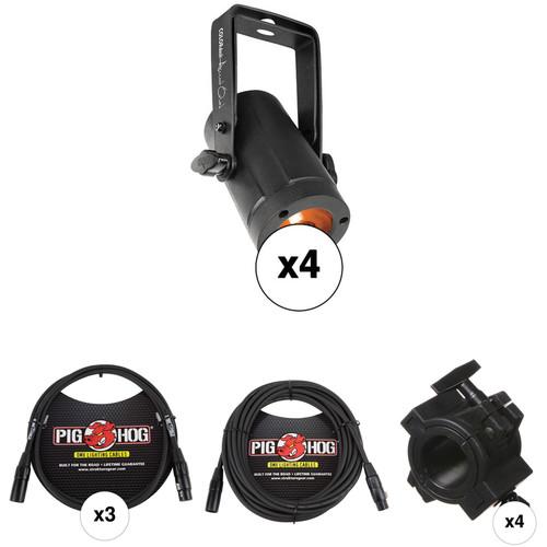 CHAUVET PROFESSIONAL COLORdash Accent Quad Kit - 4-Pack with Cables and Clamps