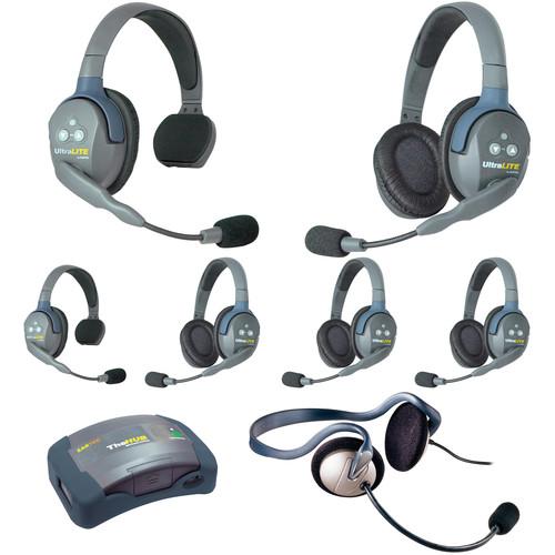 Eartec HUB724MONAU UltraLITE 7-Person HUB Intercom System with Monarch Headset