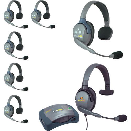 Eartec HUB7SMXSEU UltraLITE 7-Person HUB Intercom System with Max 4G Single Headset